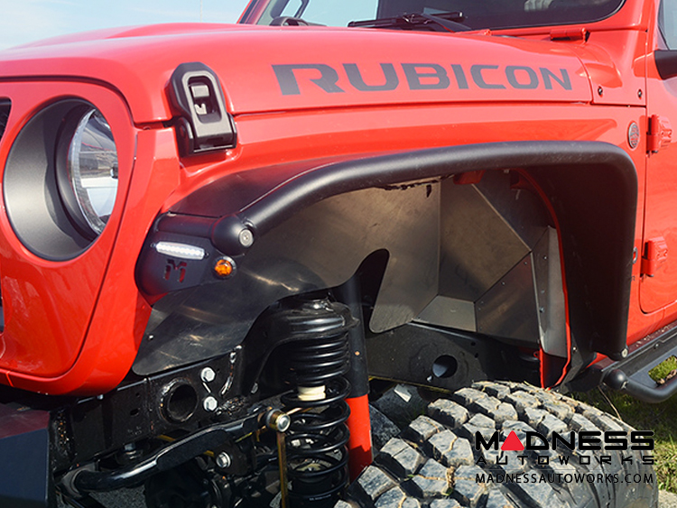 Jeep Wrangler JL Overland Tube Fenders by Metalcloak - Front - Raw Metal